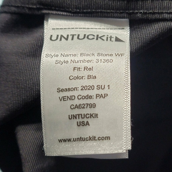 UNTUCKit Mens Size M Tall Slim Wrinkle Free Button Up Shirt Long Sleeve Black - Picture 5 of 10